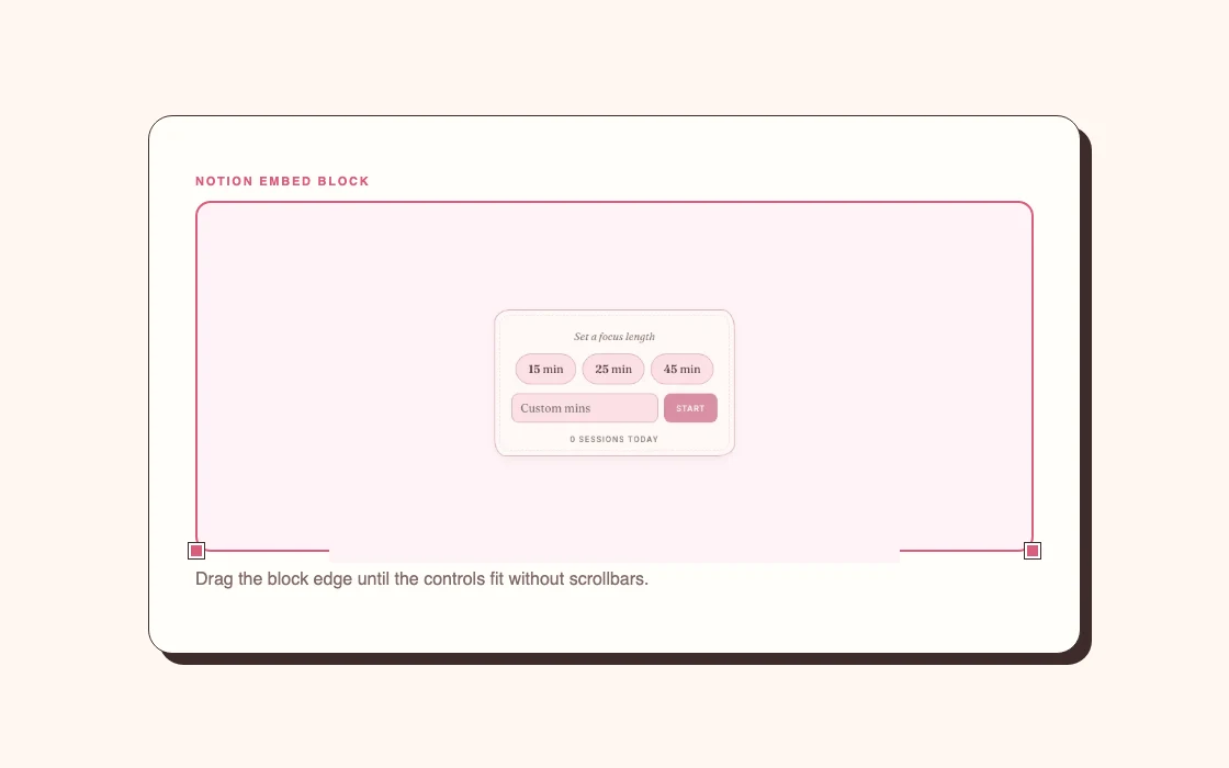 Resize the block until the widget controls fit.
