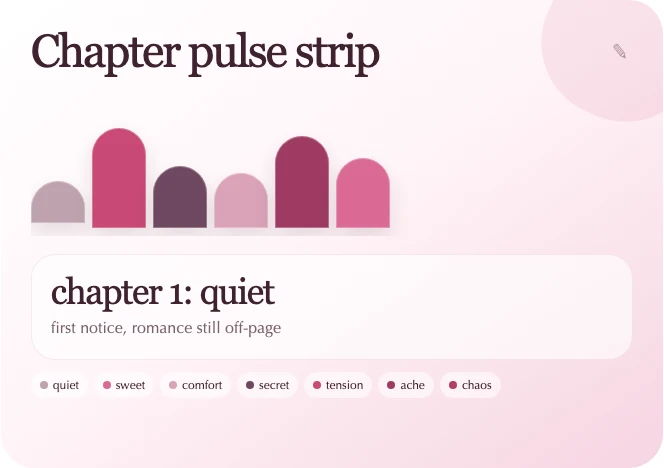 Chapter Pulse with coloured chapter moods and a selected scene note