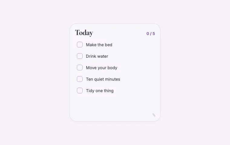 Daily list Notion widget in its customised theme