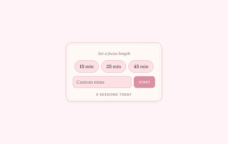Focus timer Notion widget in its customised theme