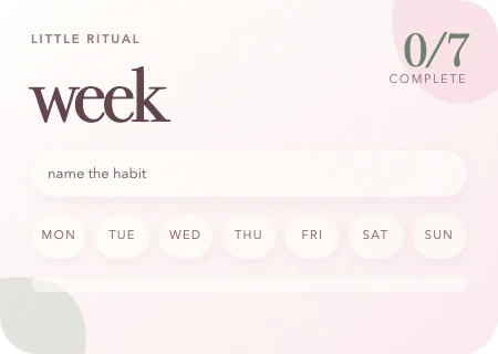Soft Satin weekly habit tracker