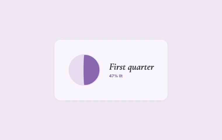 Moon phase Notion widget in its customised theme