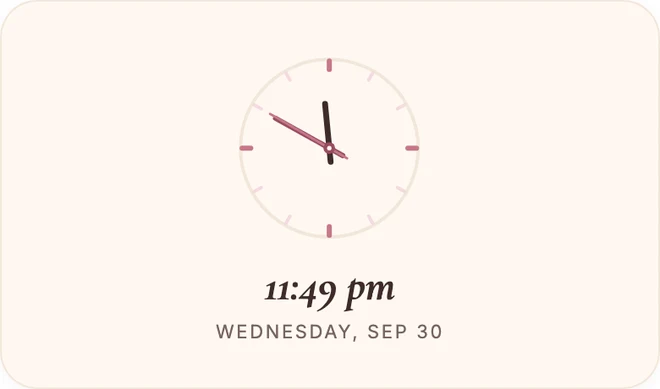 Soft Clock widget preview