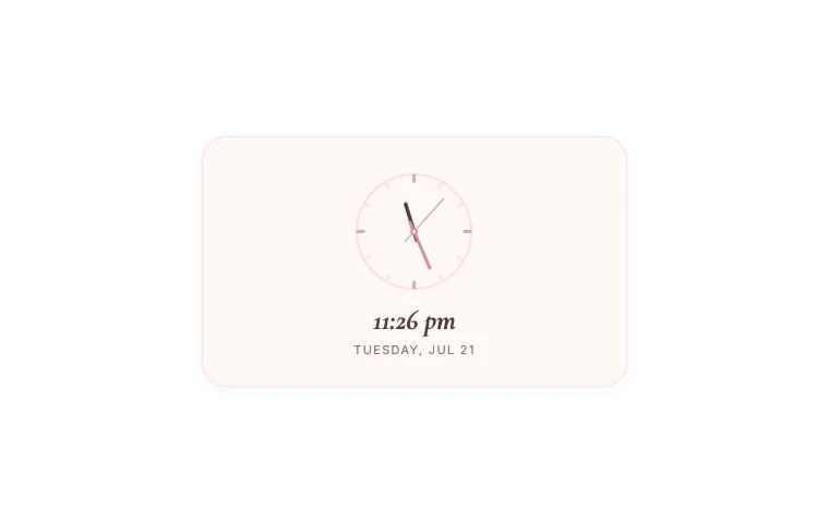 Soft clock Notion widget in its default theme
