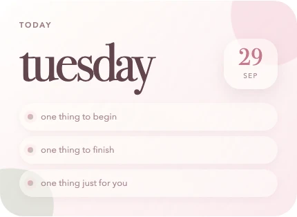 Soft Satin daily card with three intentions