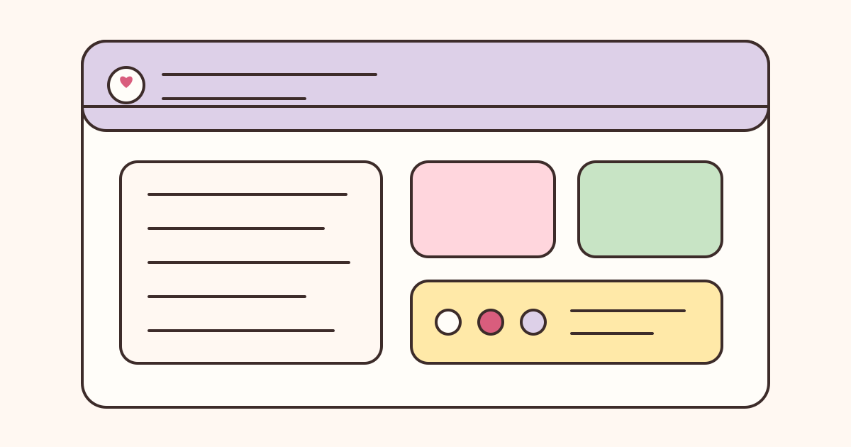 A warm Notion page made with a small colour palette, simple sections and one widget